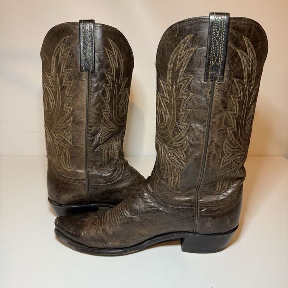 Lucchese 1883 Corbin Mad Dog Goat  Cowboy Boots Chocolate N1556R4 Size 10 D - Picture 4 of 12